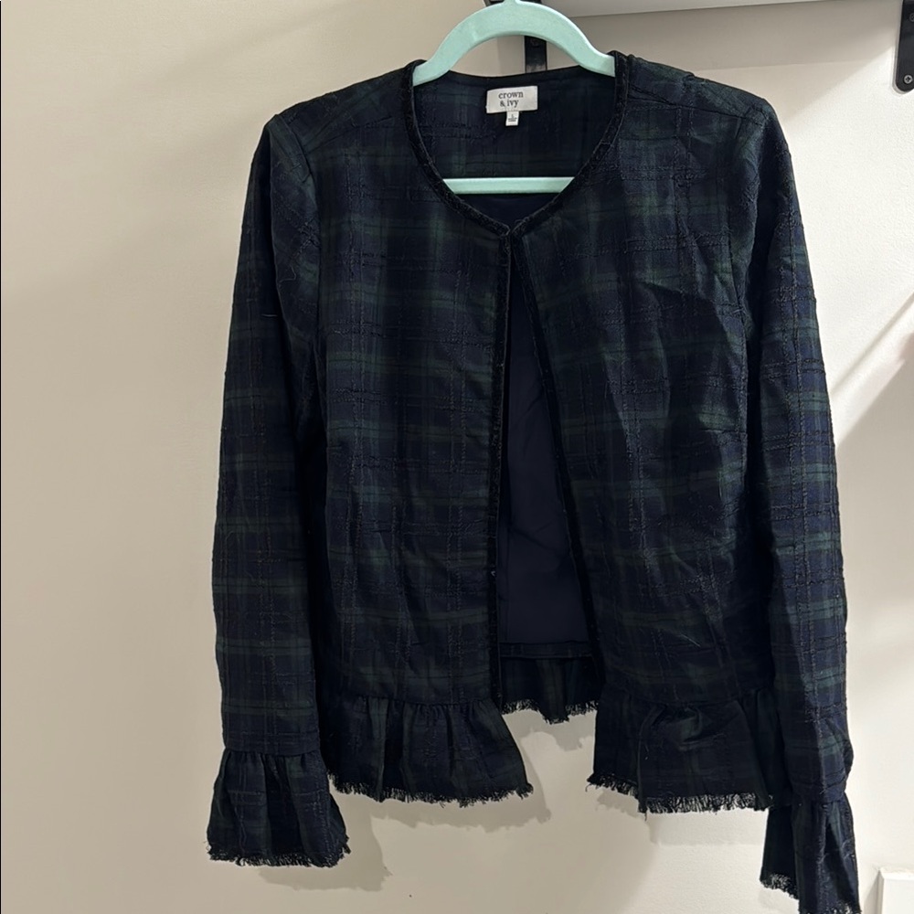 Plaid Crown & Ivy Peplum Jacket